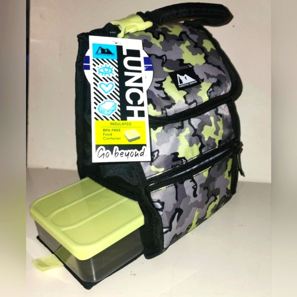 Arctic Zone Insulated 3 Compartment Work School Lunch Box with Container